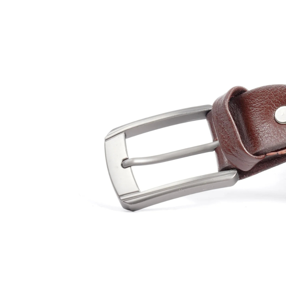 Dark Brown Braided Leather Belt For Men