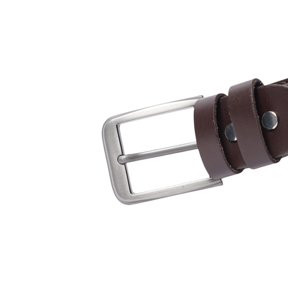 Dark Brown Plain Leather Belt For Men