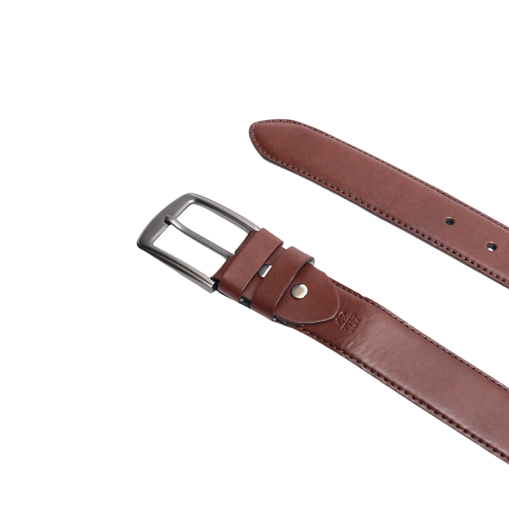 Light Brown Plain Leather Belt For Men