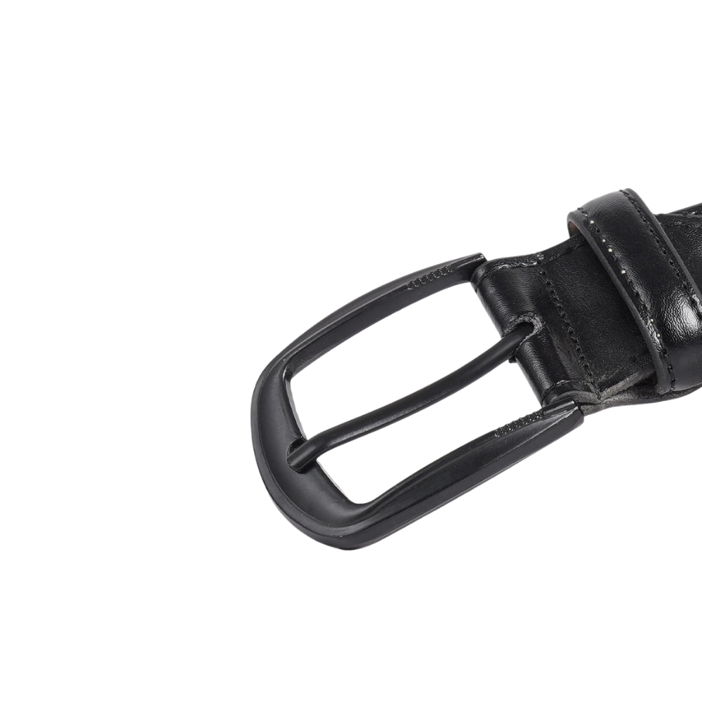 Black & Brown Plain Leather Belt For Men