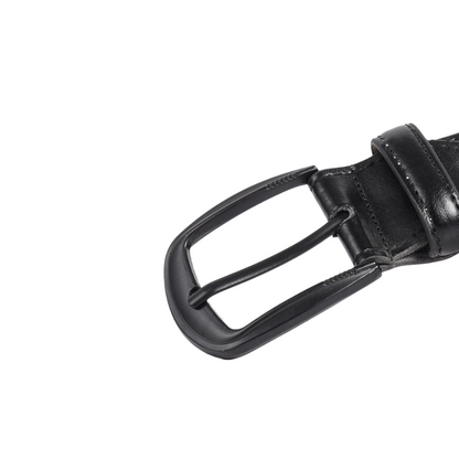 Black & Brown Plain Leather Belt For Men
