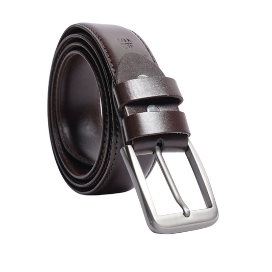 Dark Brown Plain Leather Belt For Men