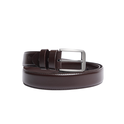 Dark Brown Plain Leather Belt For Men