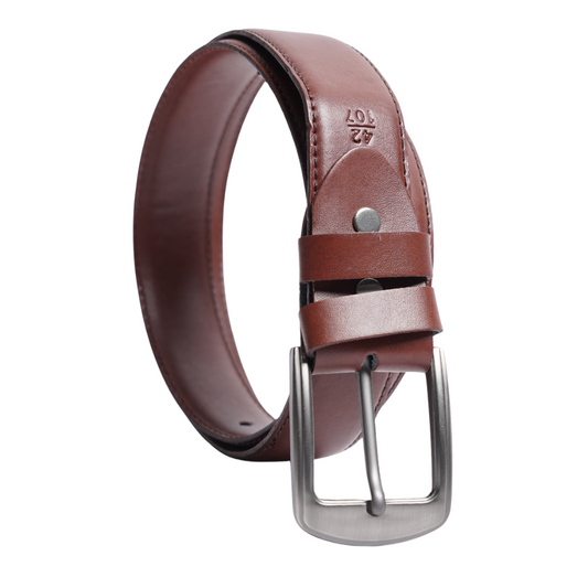 Light Brown Plain Leather Belt For Men