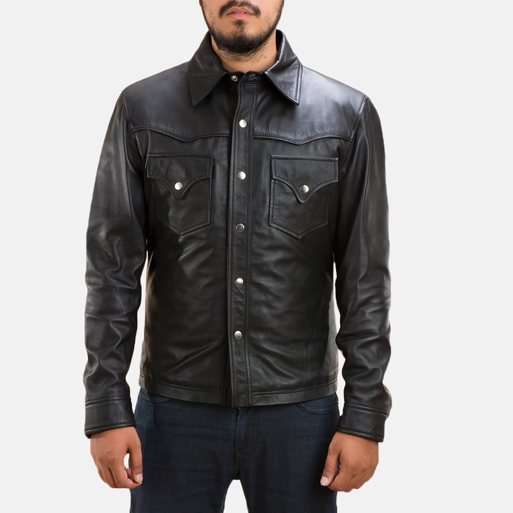 Ranchson Black Leather Shirt